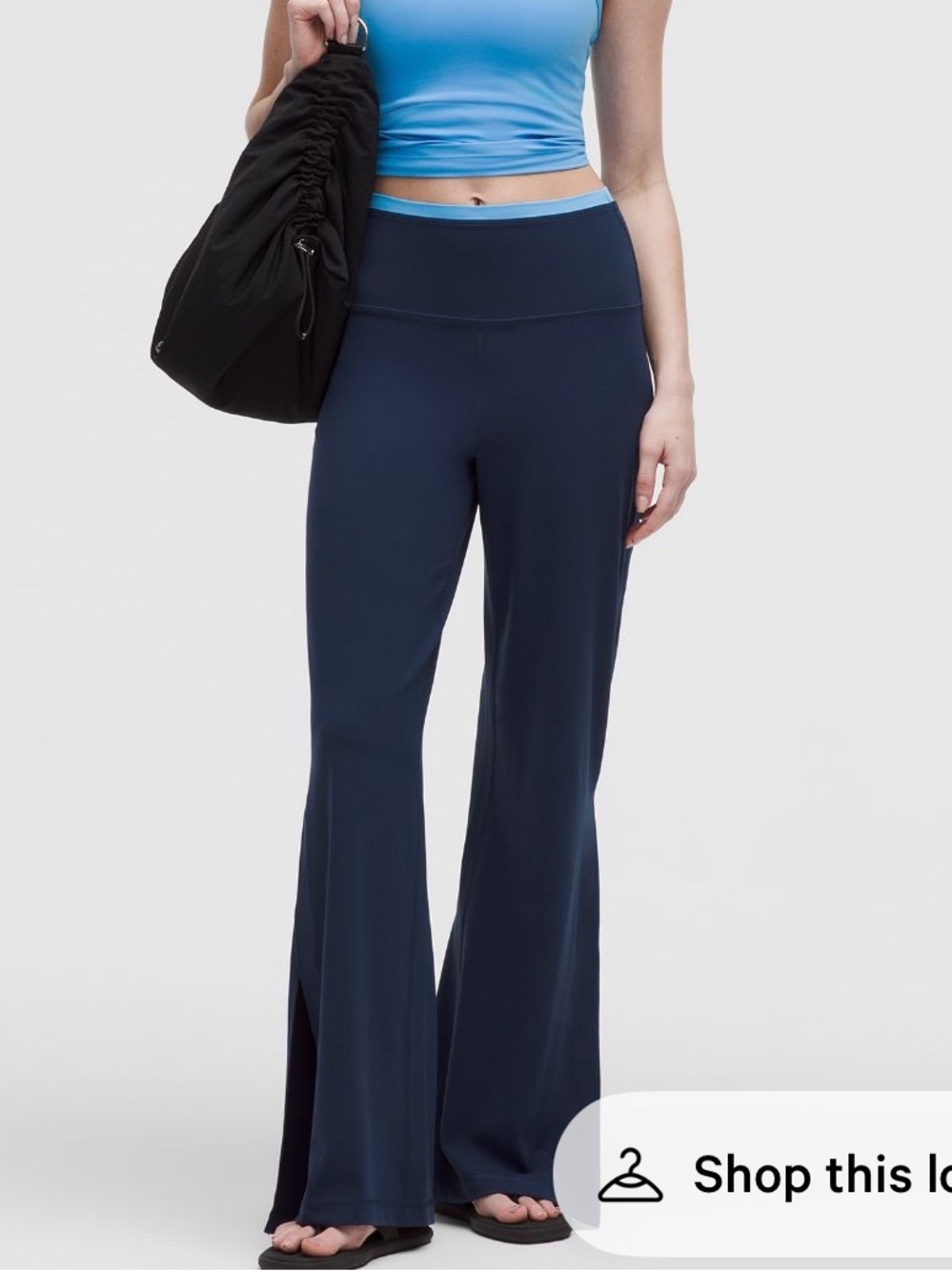 Lululemon Align Super High Rise Side Slit Pants in Club Blue/ Ocean Wave